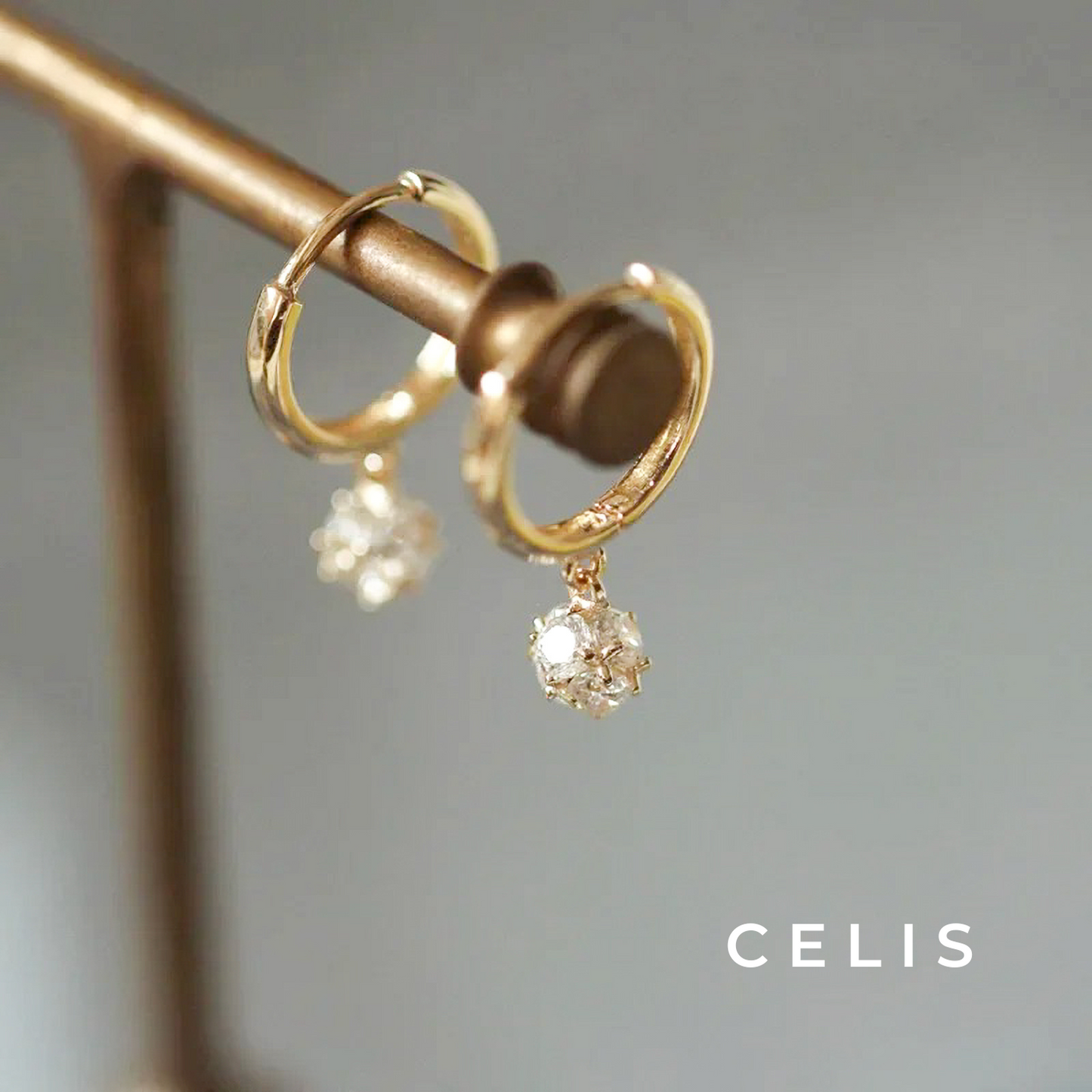 Zirconia Diamond Simple Hoop Earrings