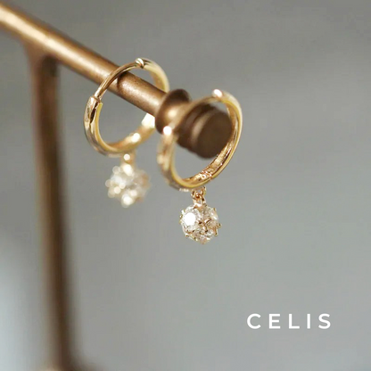 Zirconia Diamond Simple Hoop Earrings