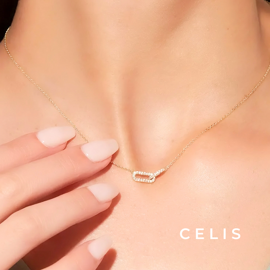 Double Ring Zirconia Necklace