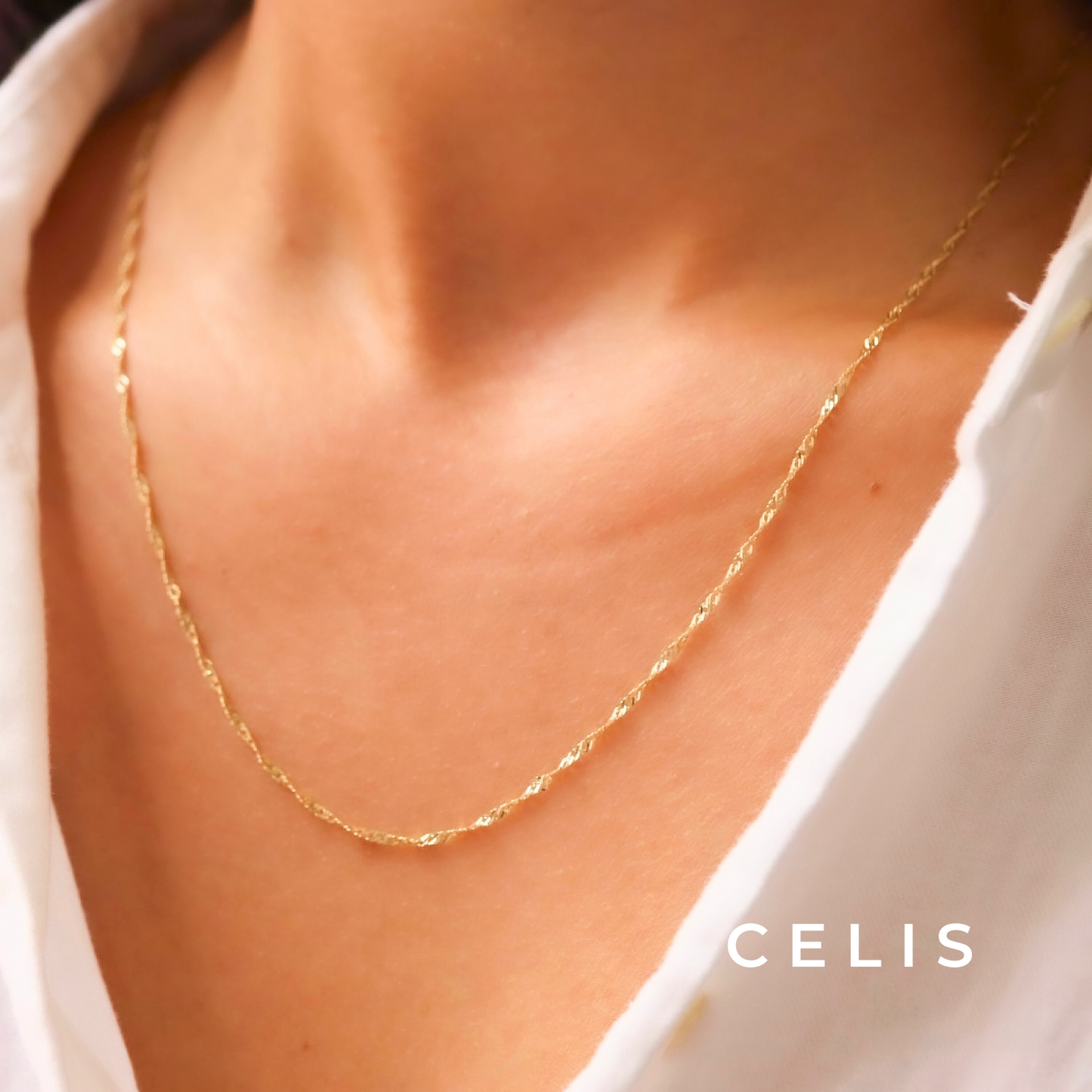 Twisted Gold Chain Necklace