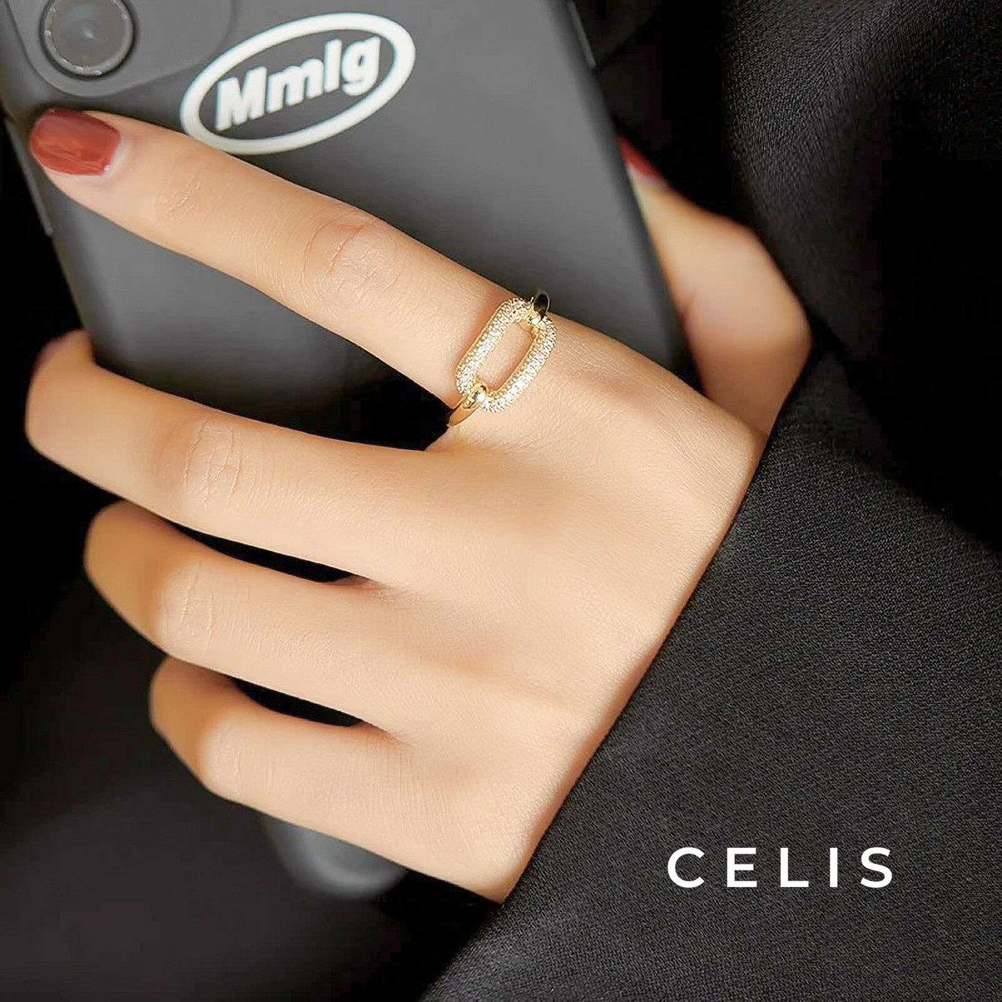 Hollow Square Zirconia Ring