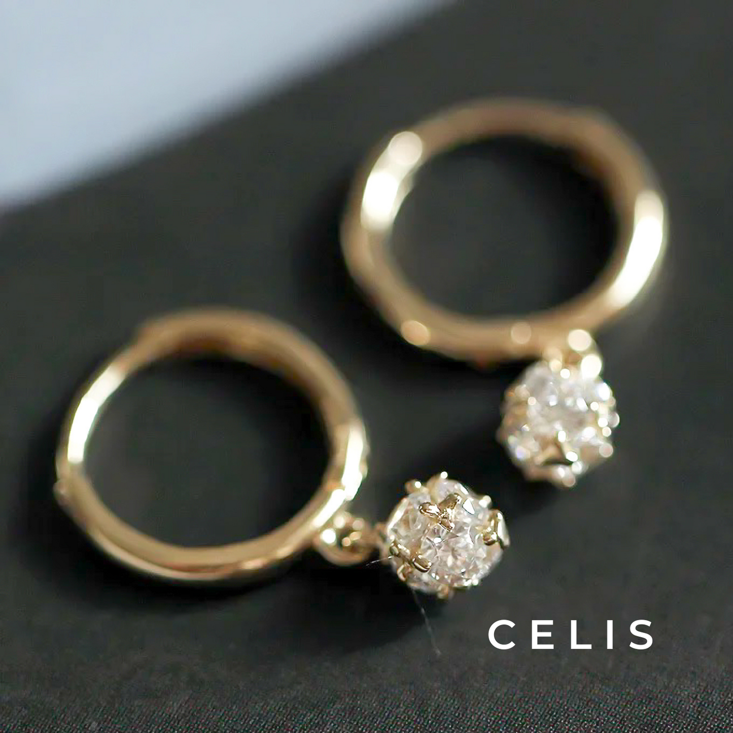 Zirconia Diamond Simple Hoop Earrings