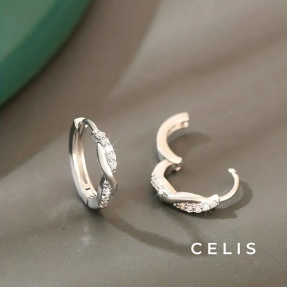 【Limited Item】 Twisted Zirconia Earrings