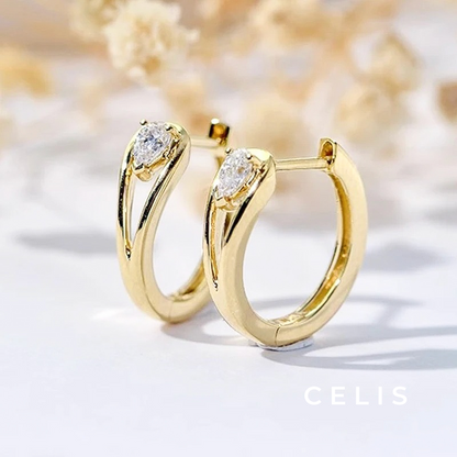 【Limited Item】 Elegant Hoop Zirconia Earrings