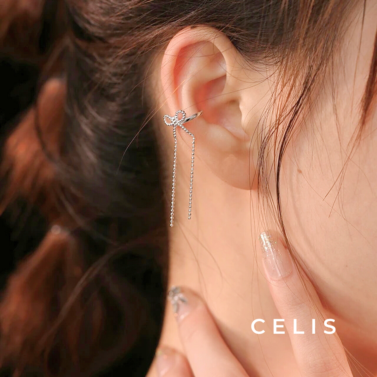 Ribbon Tassel Ear Cuff