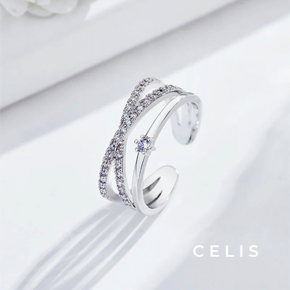 Cross Glitter Zirconia Ring