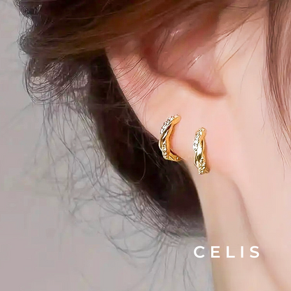 【Limited Item】 Twisted Zirconia Earrings