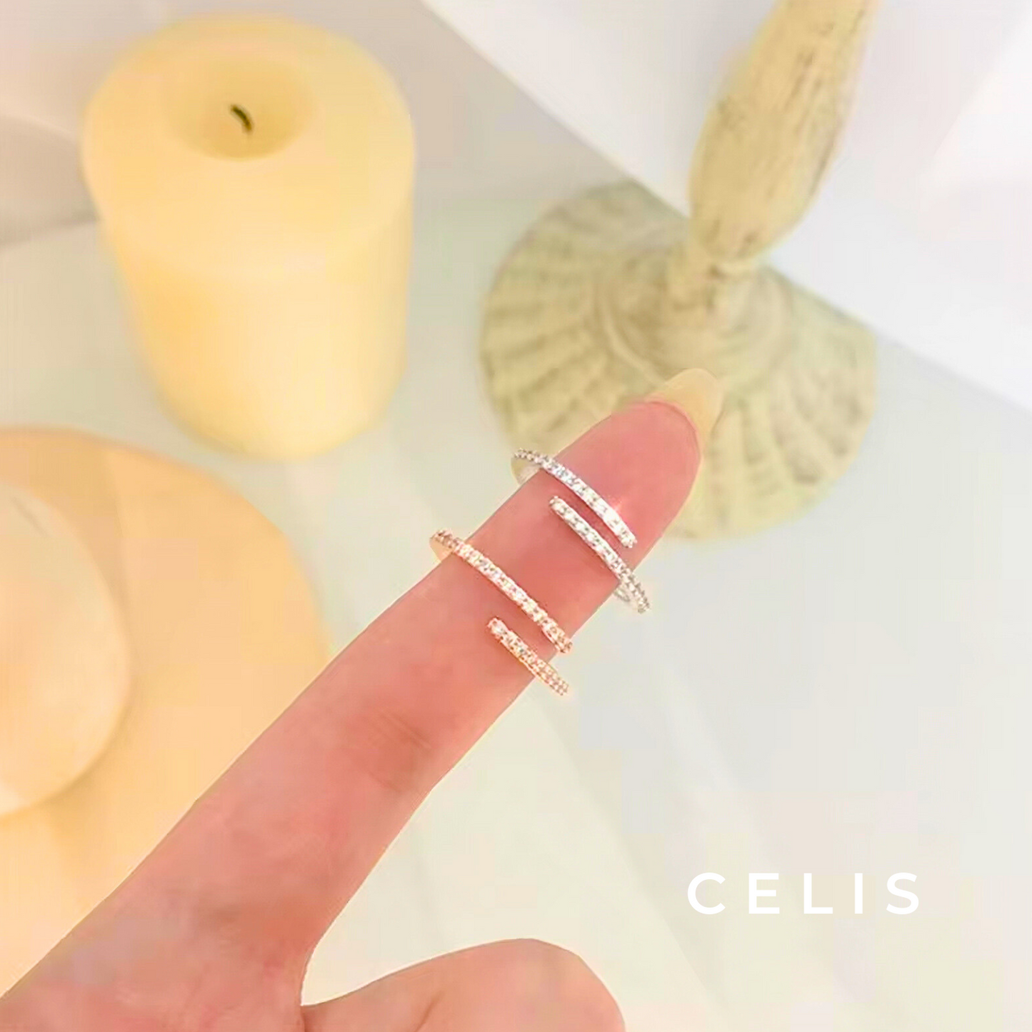 Zirconia Diamond Minimal Fine Ring