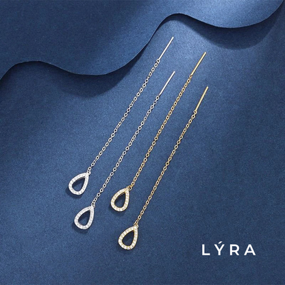 Zirconia Tassel Chain Earrings