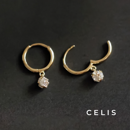 Zirconia Diamond Simple Hoop Earrings