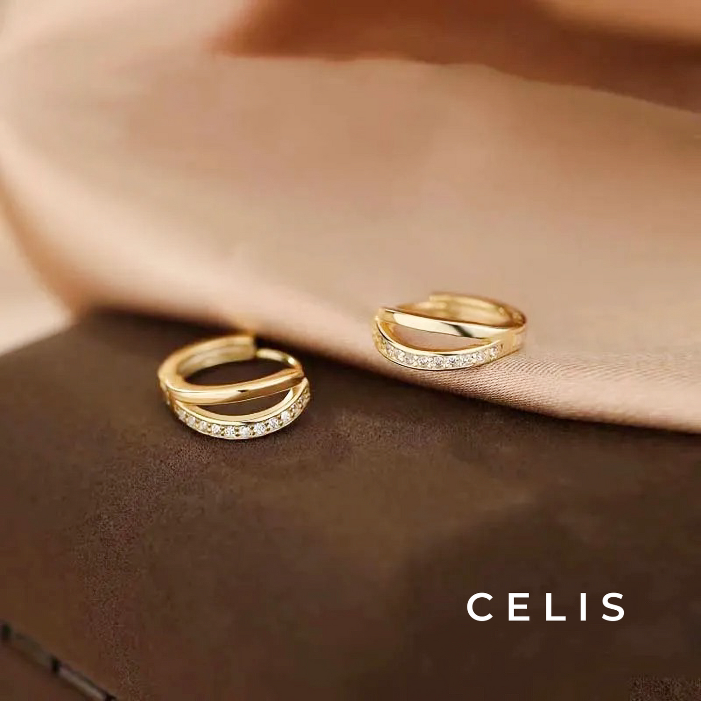 Layered Zirconia Earrings