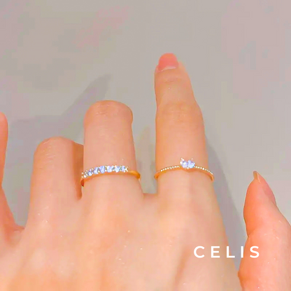 Heart Zirconia Stack Ring