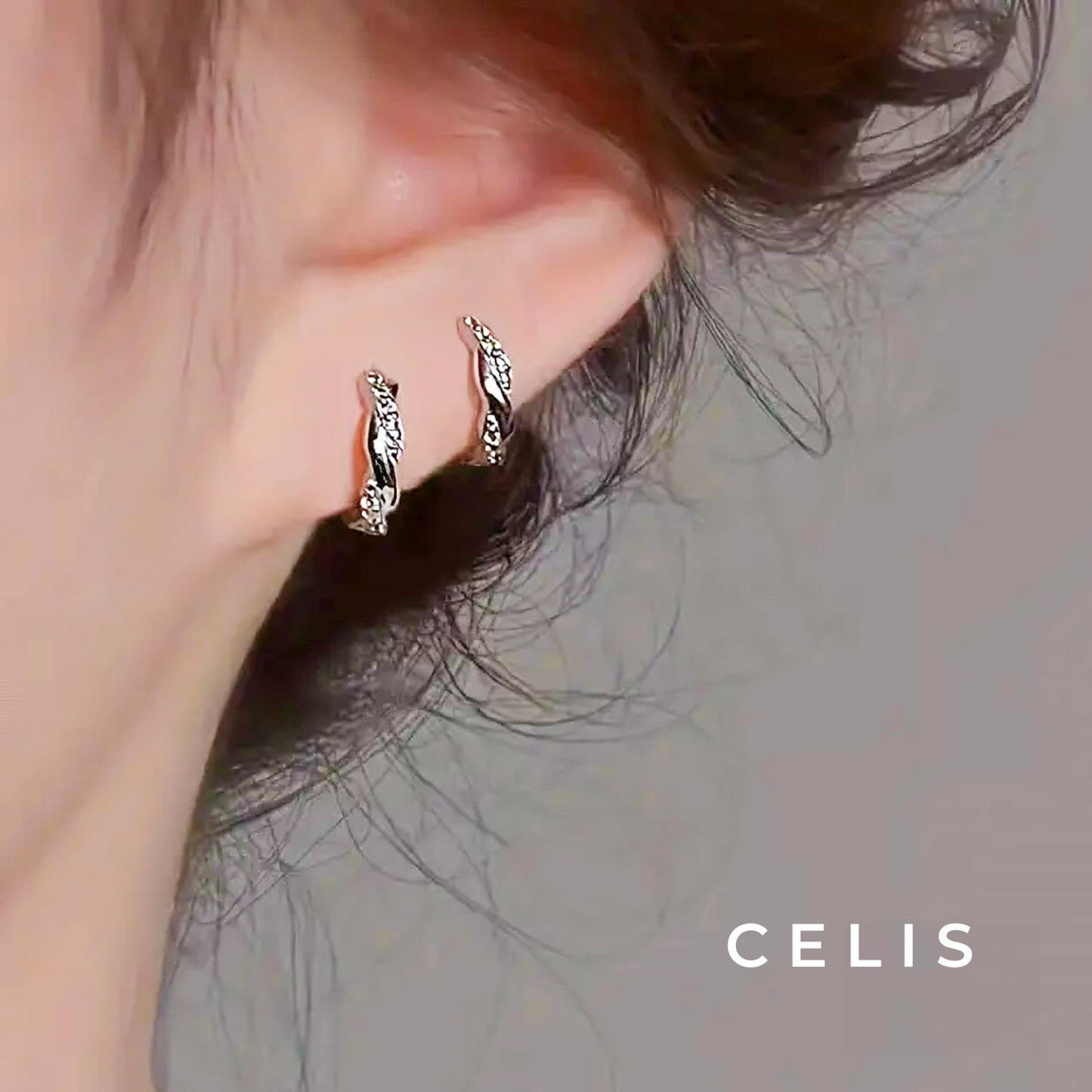 【Limited Item】 Twisted Zirconia Earrings