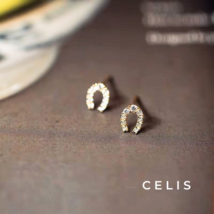 Horseshoe Zirconia Earrings