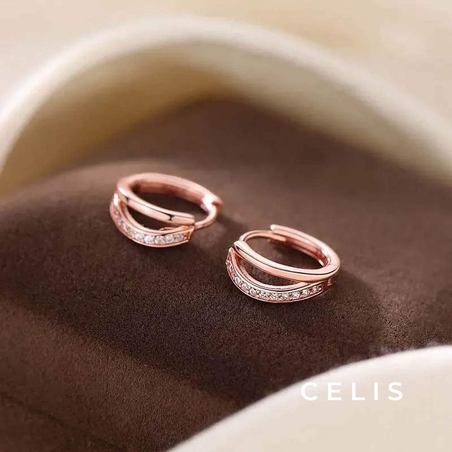 Layered Zirconia Earrings