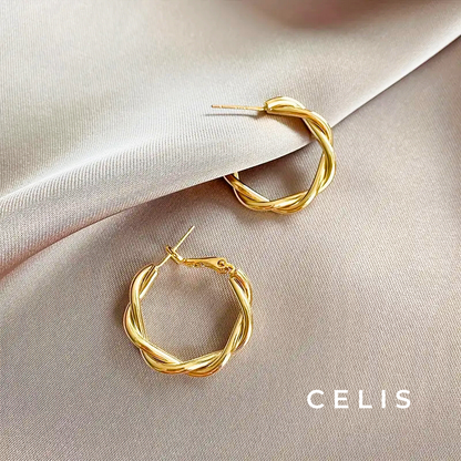 Elegant Twisted Hoop Earrings